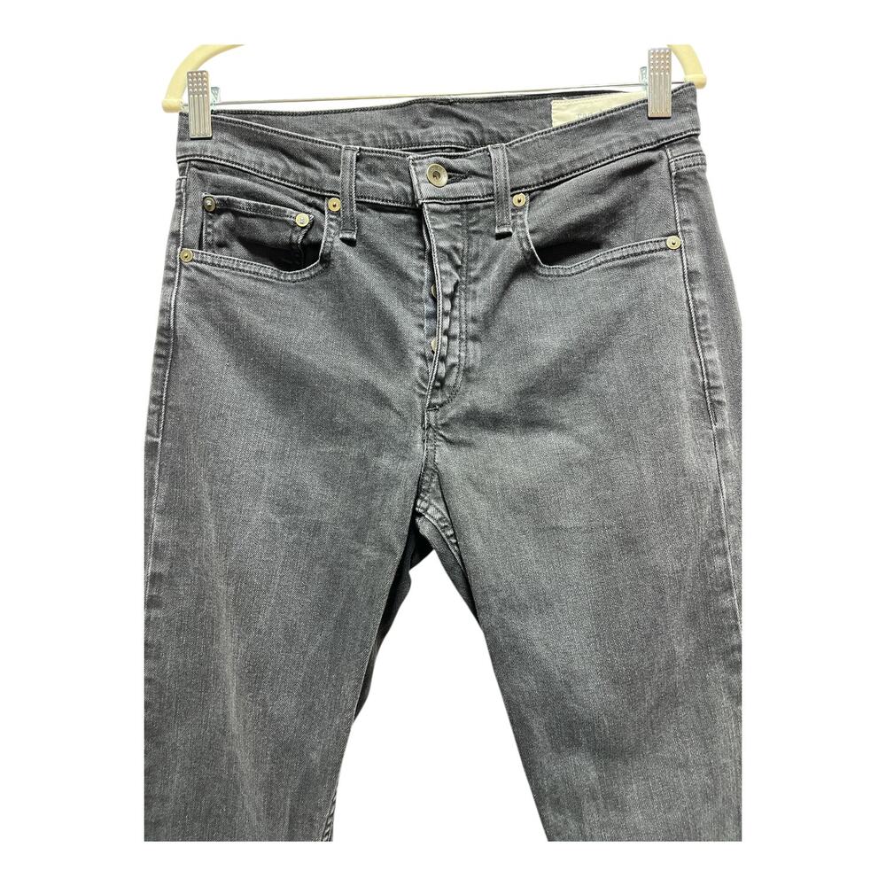 Rag & Bone Fit 2 Slim Jeans Men’s 30 Black Denim Button Fly Excellent Condition - Picture 4 of 10